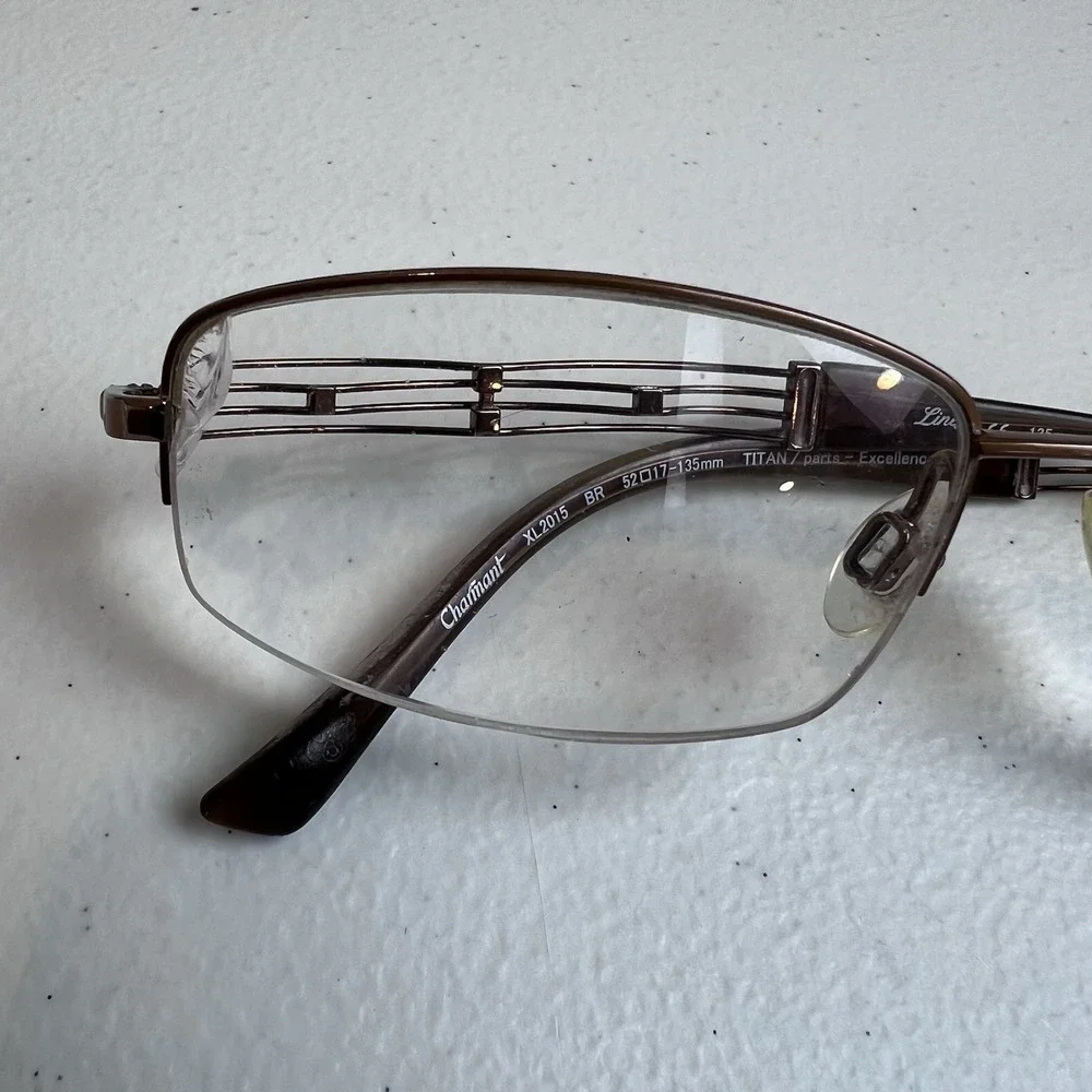 CHARMANT LINEART XL2015‎ Titan Japan Brown Half Rim Eyeglasses Frame 52-17-135